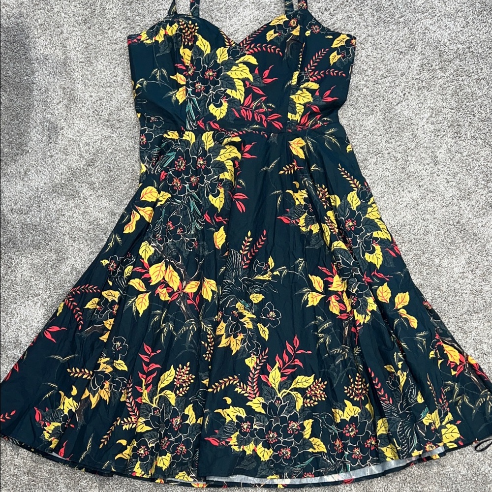 Floral Bernie Dexter- Black with Yellow and Red Accents